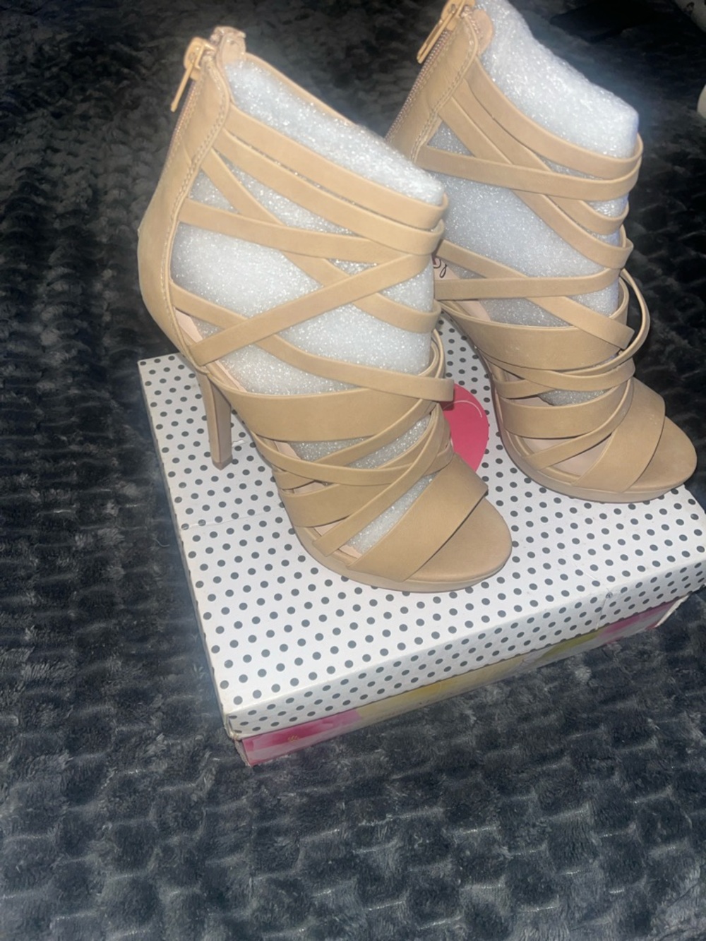 Strappy Nude High-Heel Sandals for Women